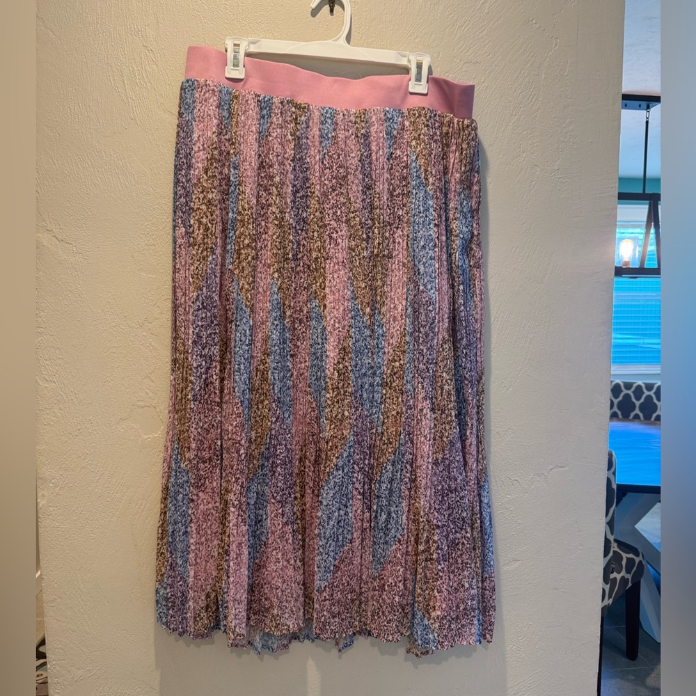 Torrid Pink, Blue, Purple and Brown Maxi Skirt